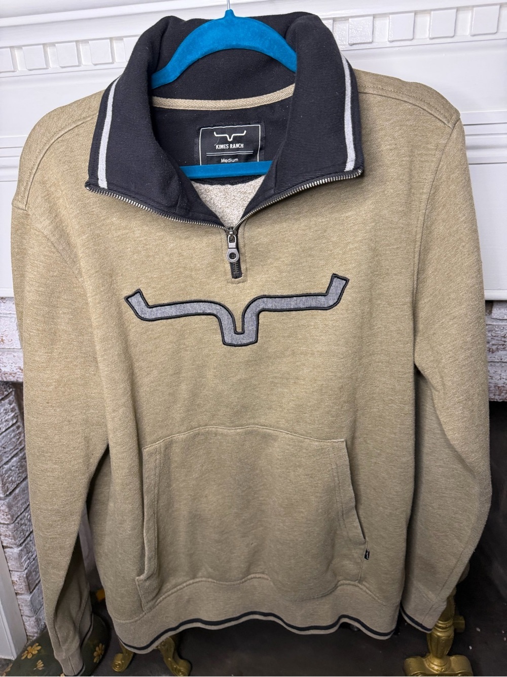 Kimes Ranch Quarter Zip Pullover Sweatshirt M Western Ranch Rodeo